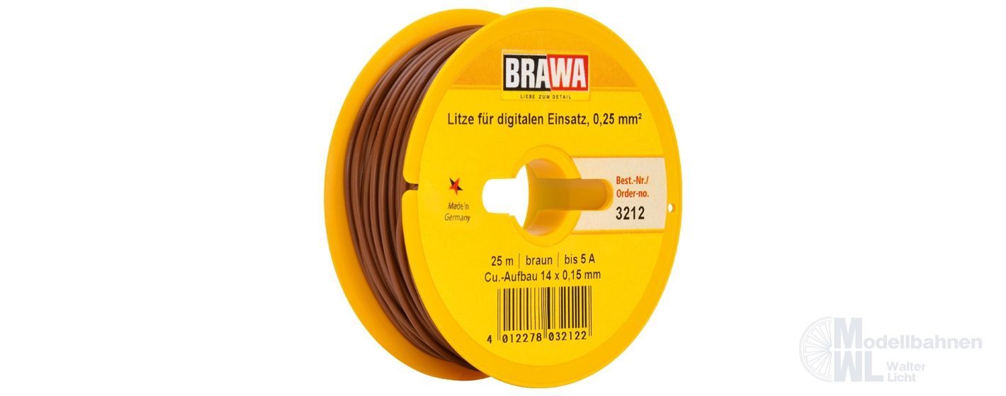 Brawa 3212 - Einzelader 0,25mm² 25m braun